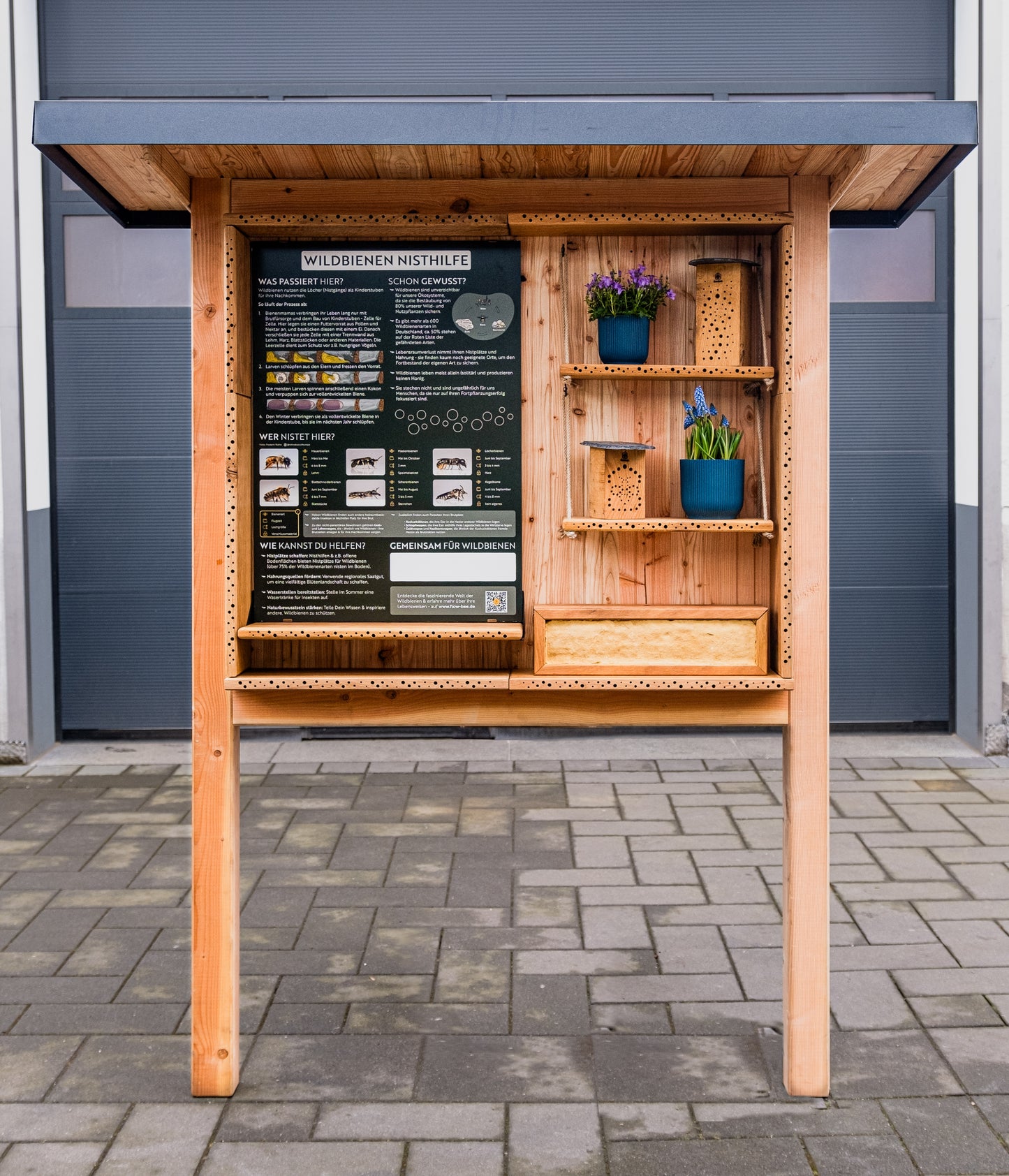 Infotafel Wildbienen Nisthilfe ohne Personalisierung