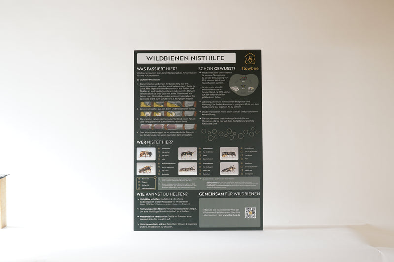 Infotafel Wildbienen Nisthilfe mit Personalisierung